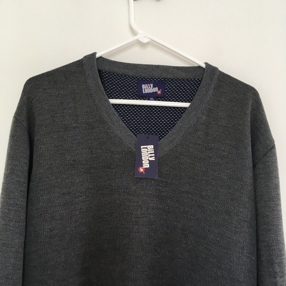 Billy London UK Gray V-Neck Sweater - Picture 3 of 4